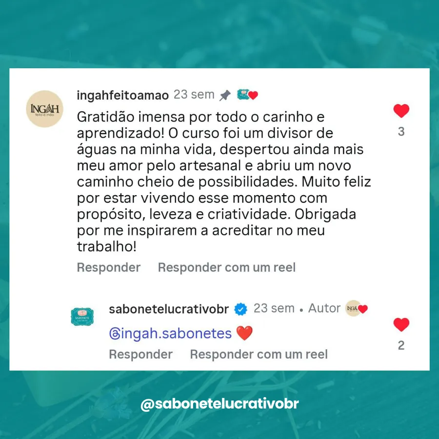 Depoimento real de aluna do Curso de Saboaria Artesanal 4