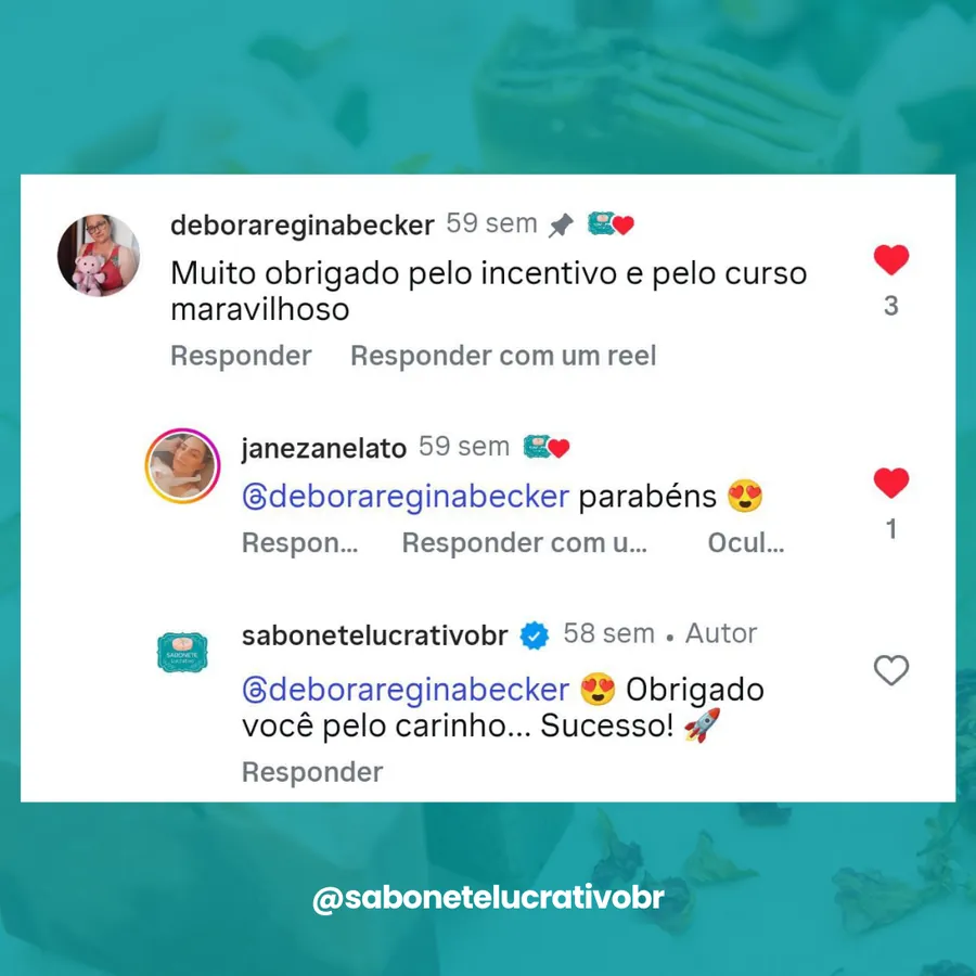 Depoimento real de aluna do Curso de Saboaria Artesanal 6